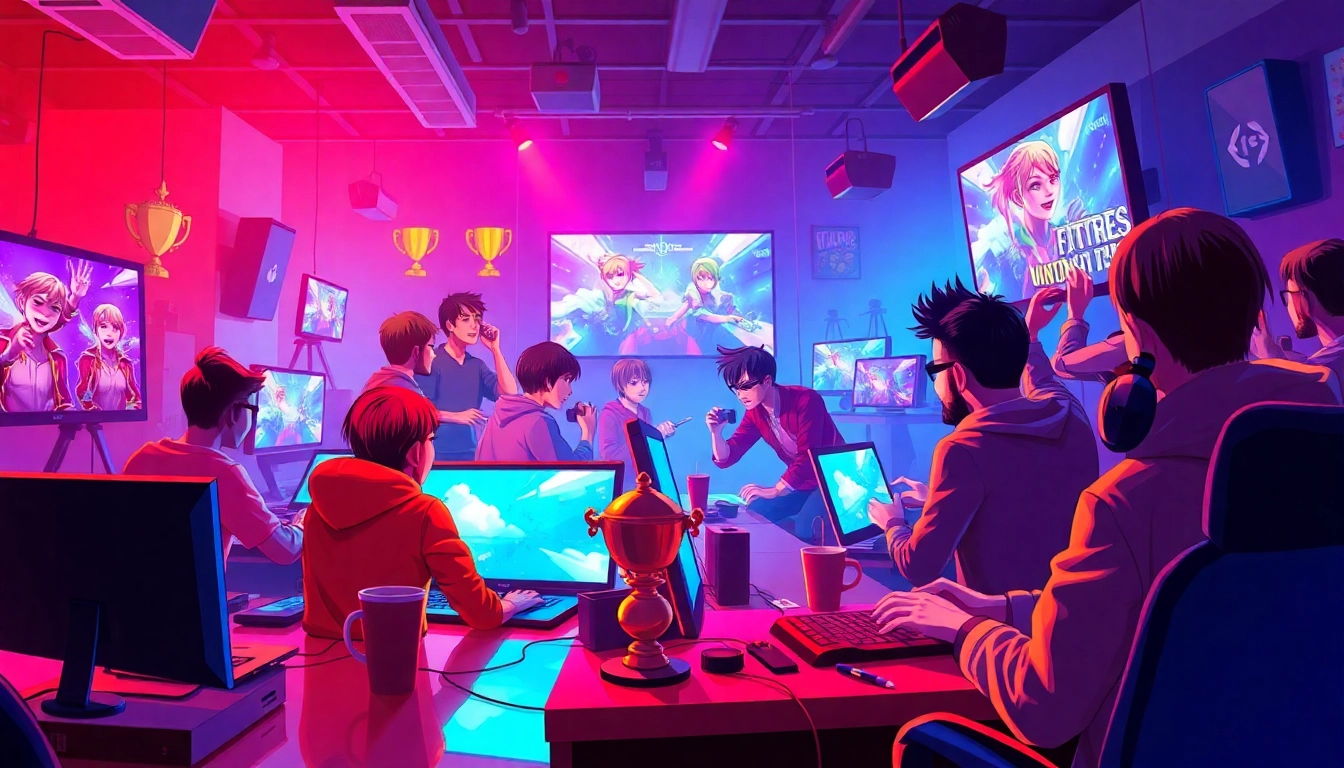 Explore a captivating gaming scene from hit789 showcasing players engaging in thrilling digital gameplay amidst vibrant energy.