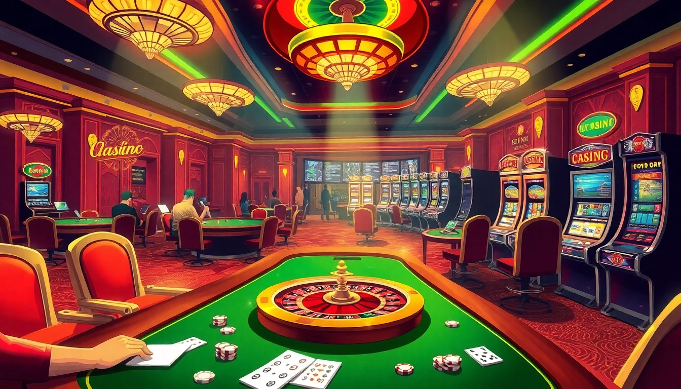Experience the thrill of gambling at nhà cái rr88 with vibrant casino tables and engaging slot machines.