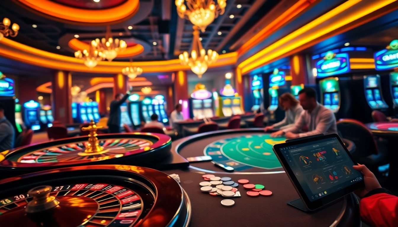 Experience the thrill of winning at the casino with the rr88 link, showcasing vibrant table games and slot machines.