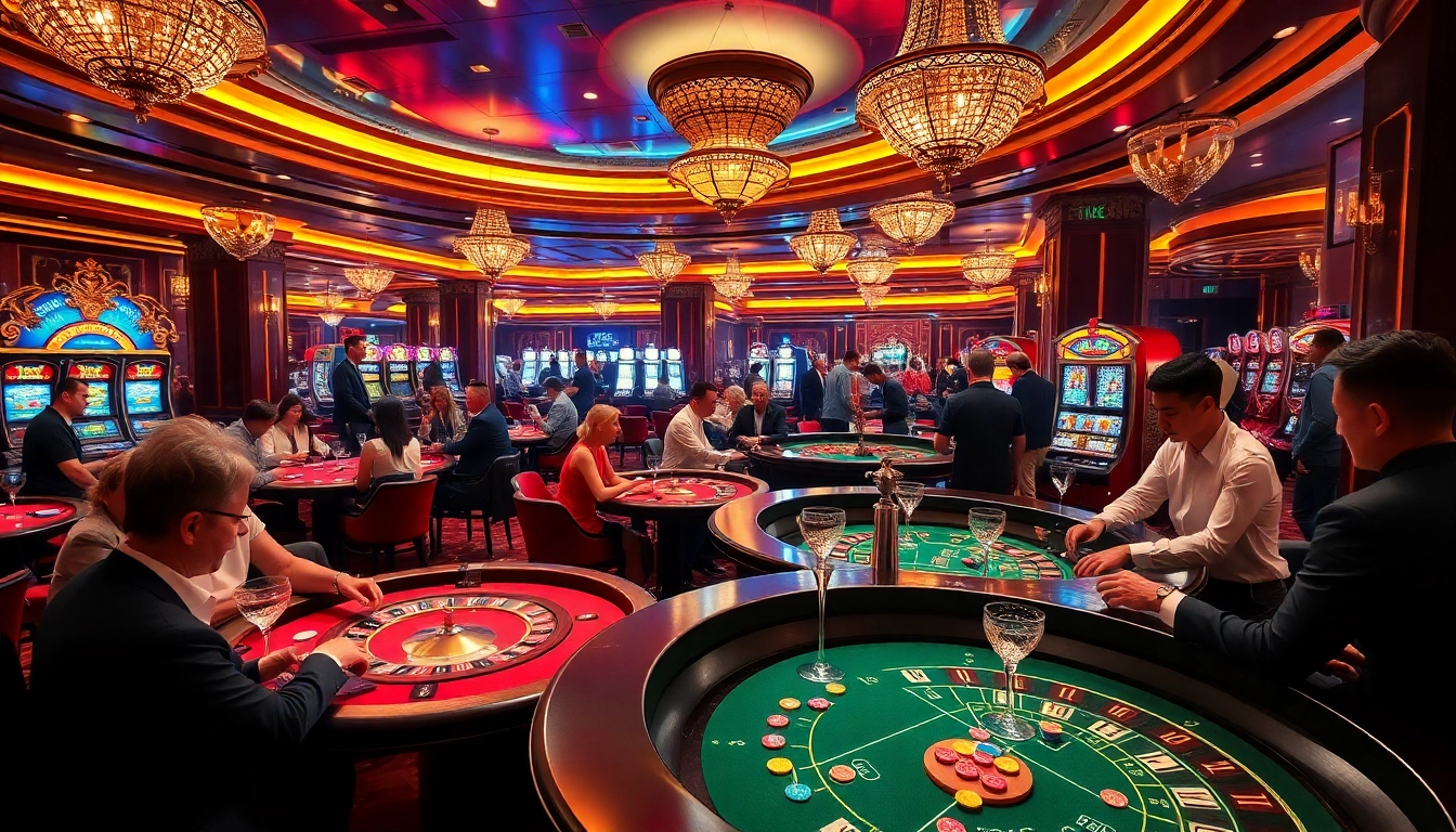 Experience the thrilling action at the nhà cái uy tín nhất with vibrant casino tables and eager gamblers.