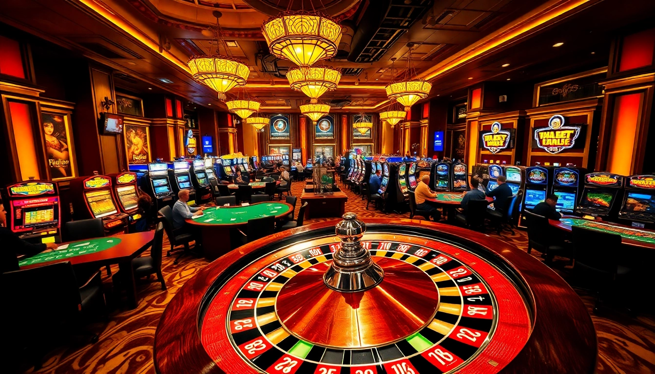 Experience the excitement of gambling at https://thabetcom.dev/ with players engaged at poker tables.