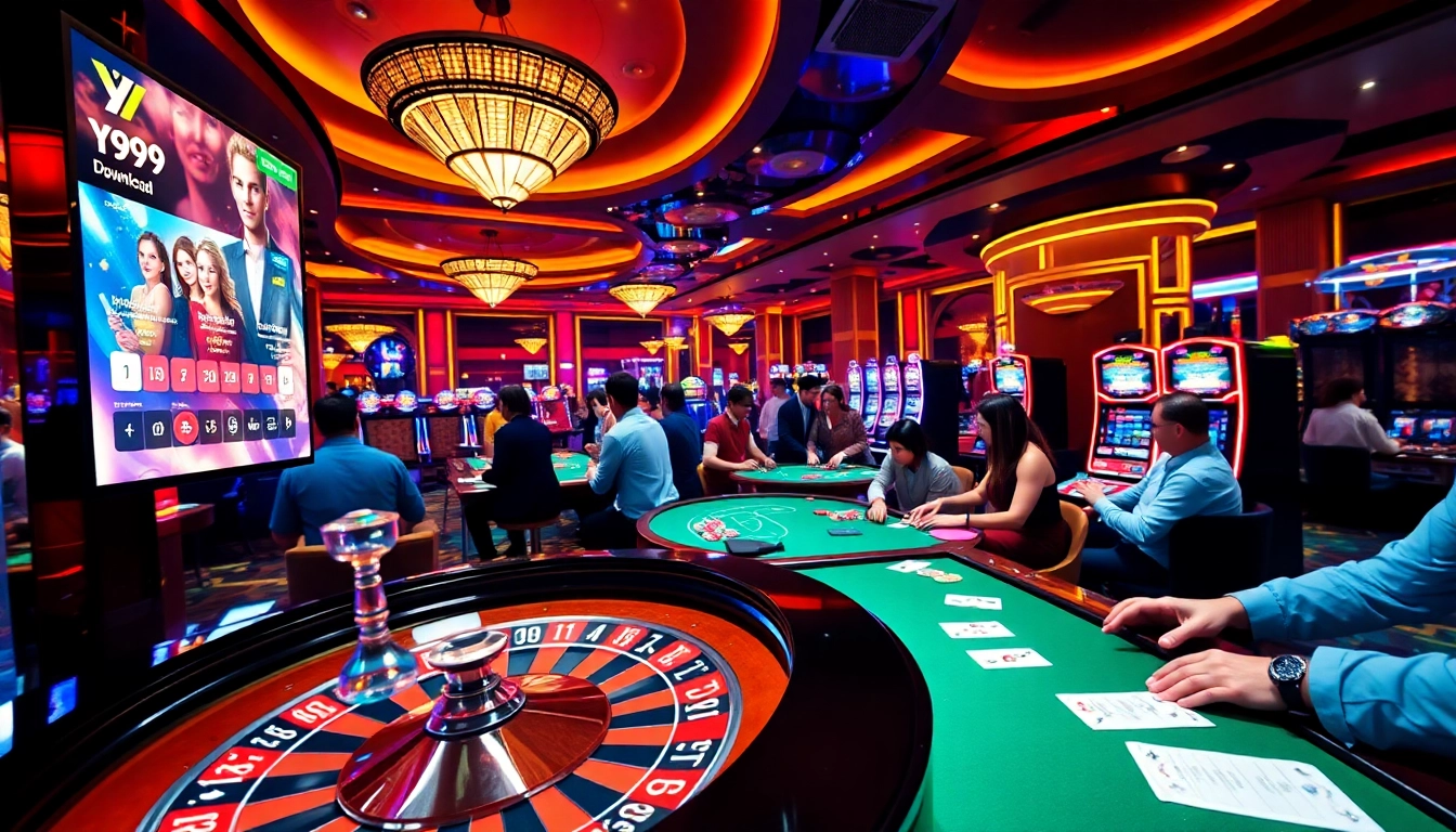 Experience the thrill of gambling with Y999 Game Download featuring exciting casino table action and vibrant gameplay.