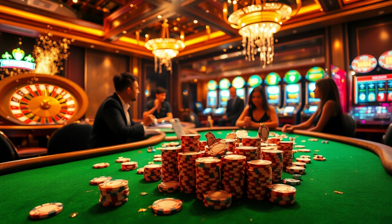 Experience the exciting world of sexy AI chat at a vibrant casino table with colorful chips.